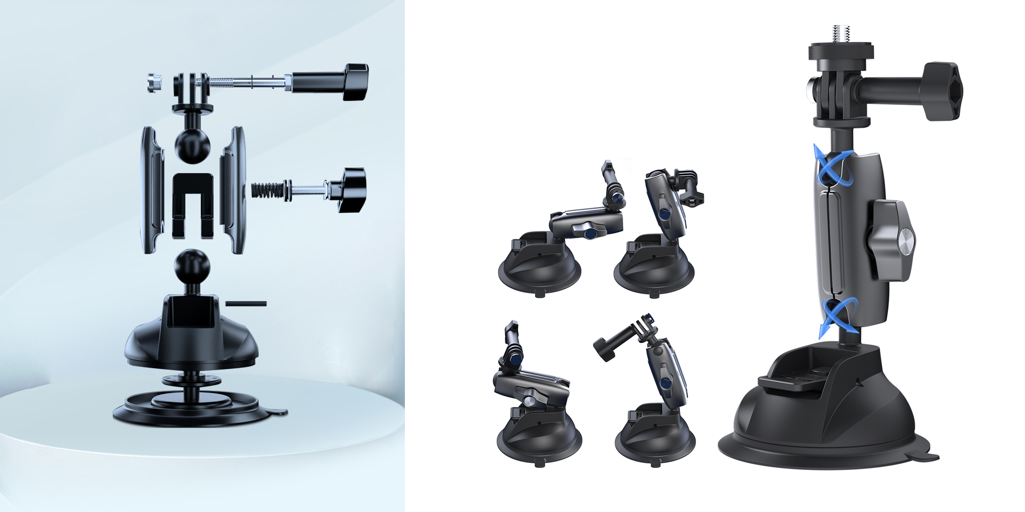 width=100% Przyssawka Telesin TE-SUC-010 do kamer sportowych