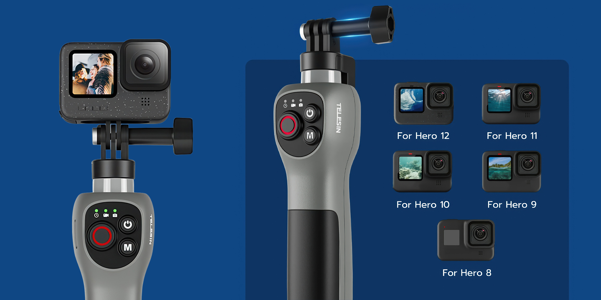 Ramię teleskopowe Telesin GP-WBT-001 z pilotem do kamer GoPro Hero 8 _ 9 _ 10 _ 11 _ 12 _ Max