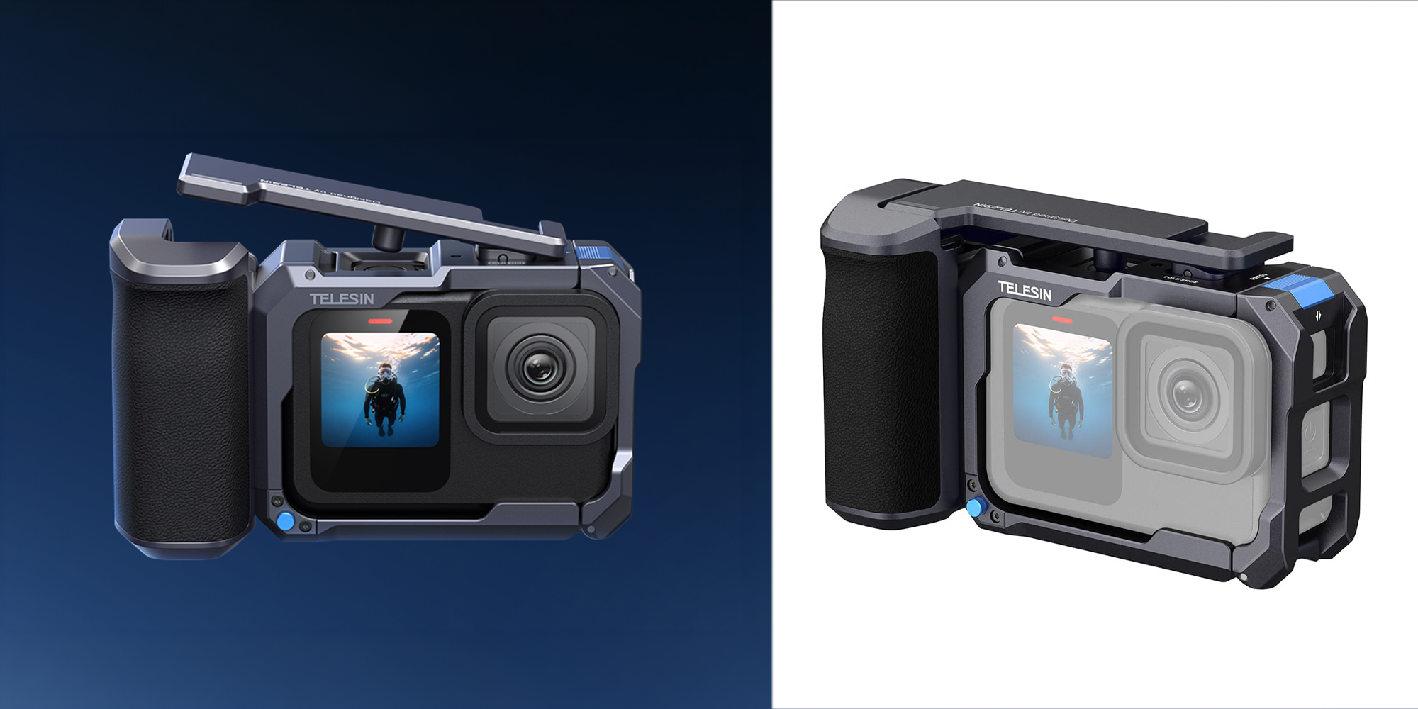 Ramka montażowa z gripem Telesin S6-FMS-26-TGP do kamer GoPro Hero 9 / 10 / 11 / 12 / 13