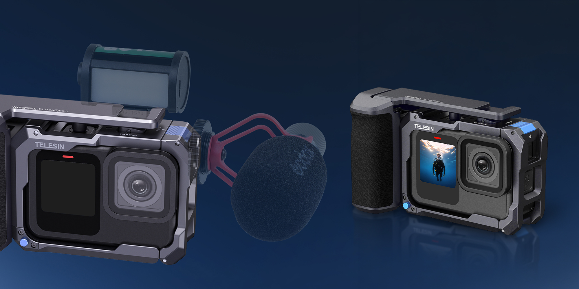 Ramka montażowa z gripem Telesin S6-FMS-26-TGP do kamer GoPro Hero 9 / 10 / 11 / 12 / 13