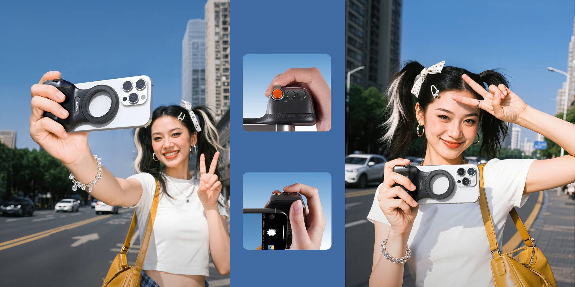 Uchwyt magnetyczny Telesin P5-MP-001BK do smartfonów - czarny