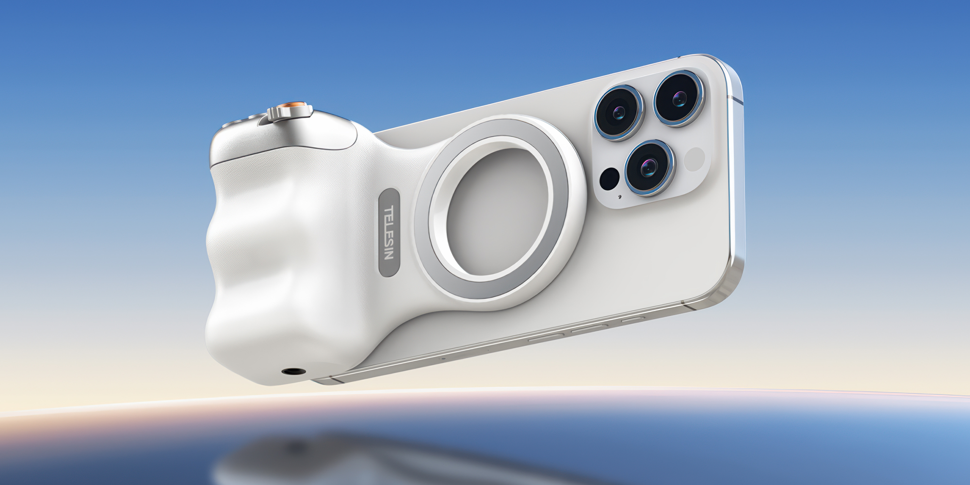 width=100% Uchwyt magnetyczny Telesin P5-MP-001WH do smartfonów - biały