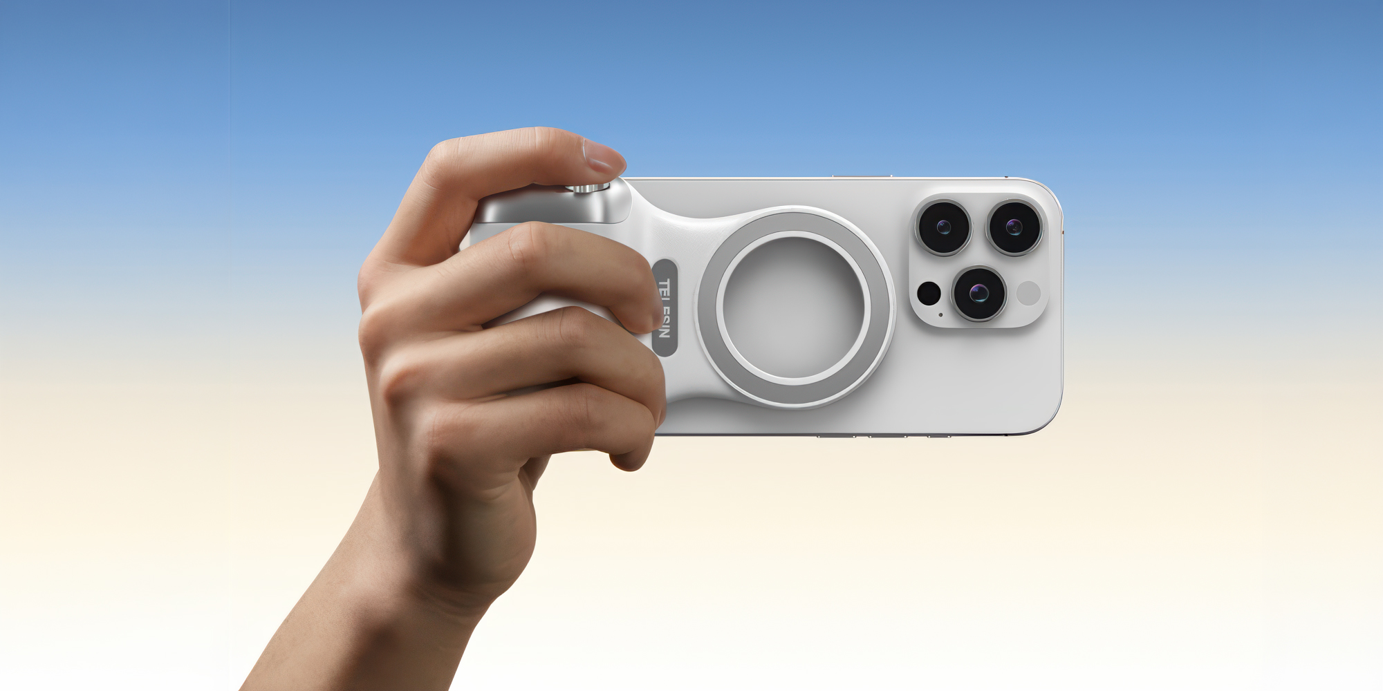 width=100% Uchwyt magnetyczny Telesin P5-MP-001WH do smartfonów - biały