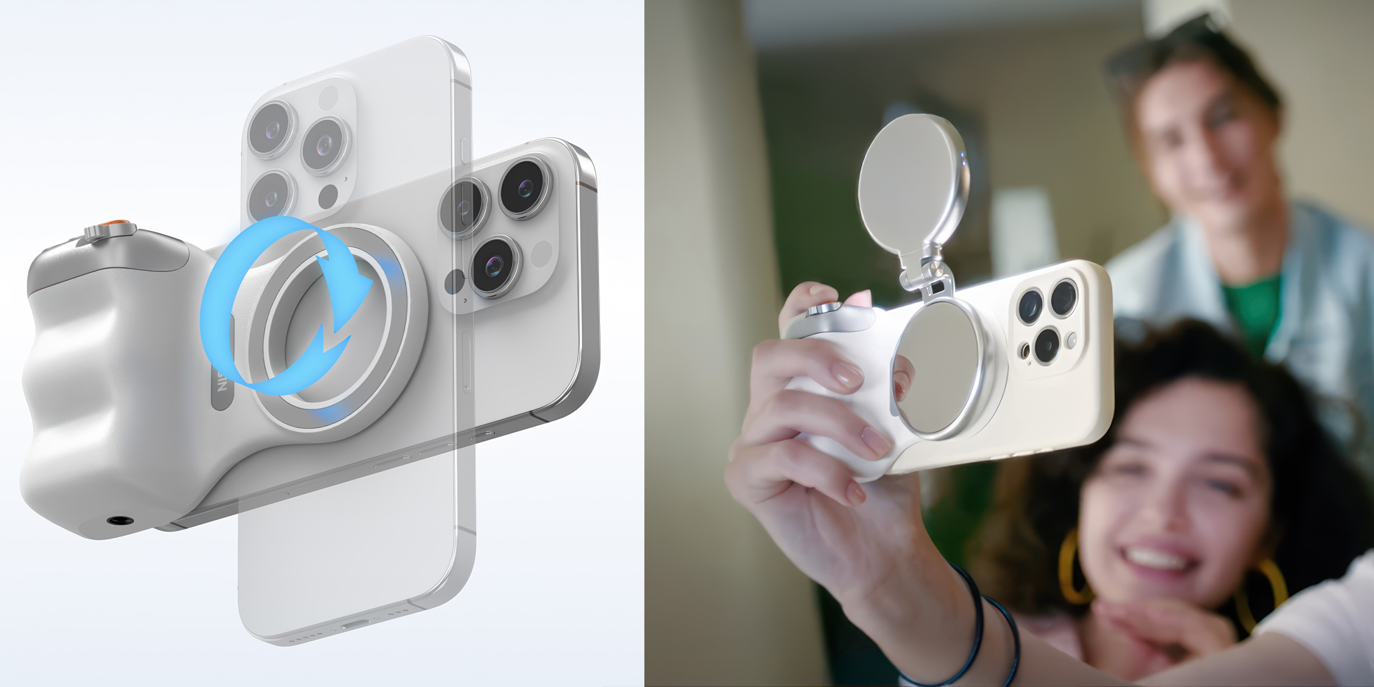 width=100% Uchwyt magnetyczny Telesin P5-MP-001WH do smartfonów - biały