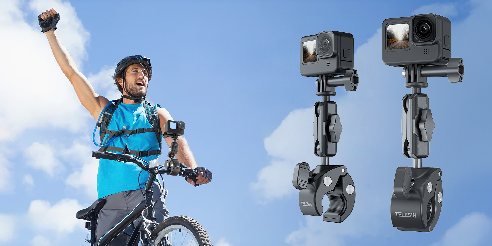 Uchwyt montażowy Telesin GP-HBM-003 Tube Clamp do kamer sportowych i aparatów