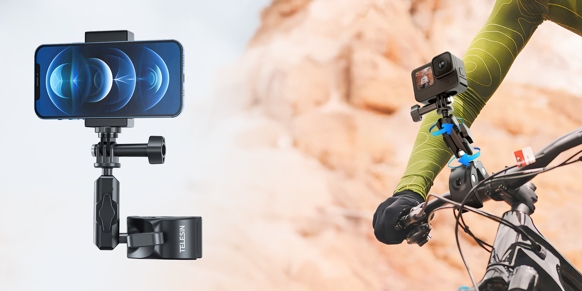 Uchwyt montażowy Telesin GP-HBM-003 Tube Clamp do kamer sportowych i aparatów