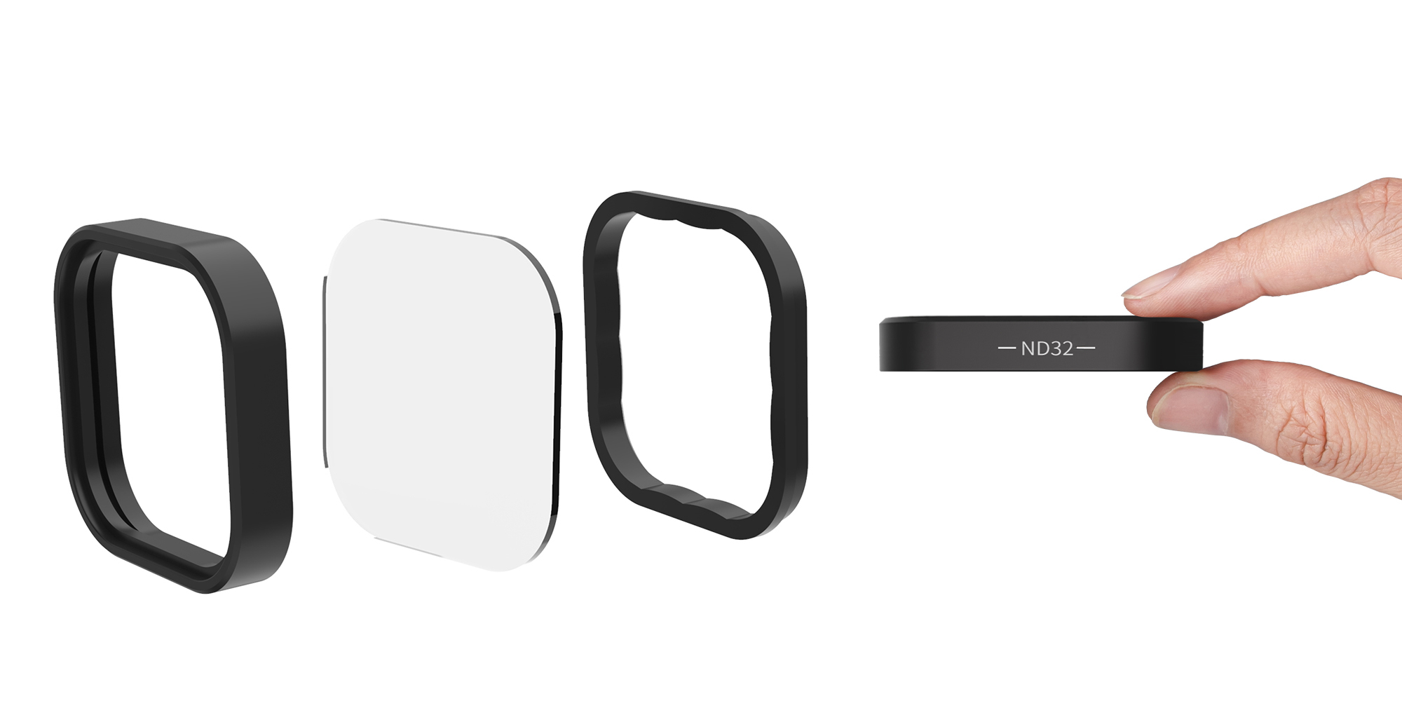 width=100% Zestaw filtrów szarych Telesin GP-FLT-903 do kamer GoPro Hero 9 / 10 / 11 / 12