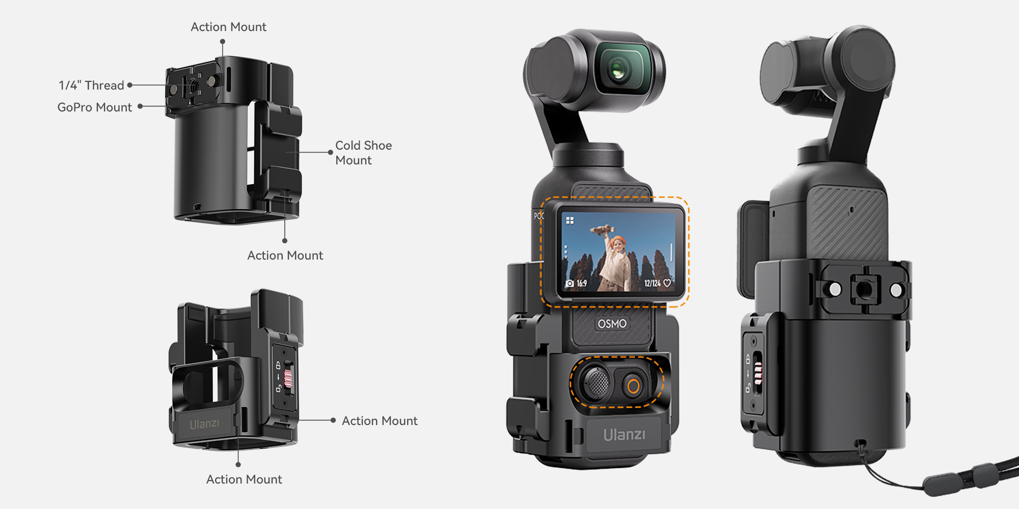 width=100% Adapter Ulanzi PK-06 do DJI Osmo Pocket 3