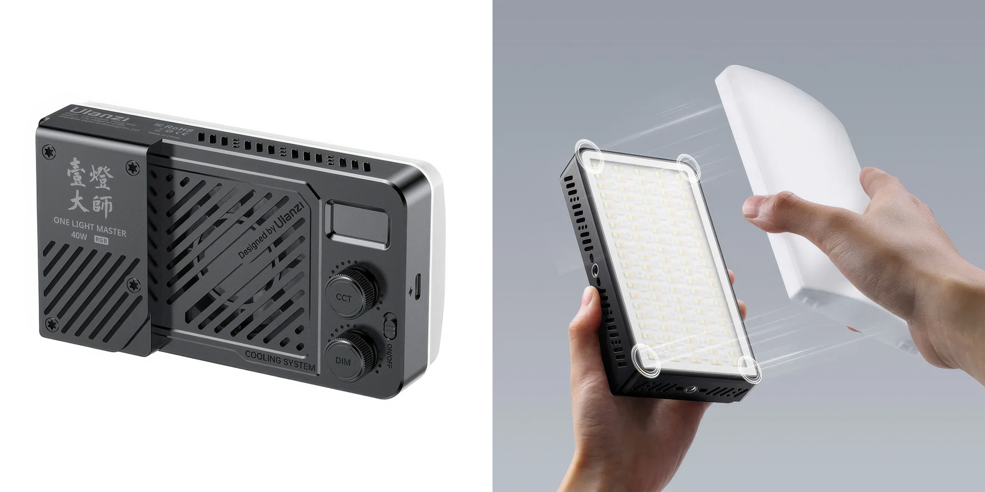 Lampa LED Ulanzi LM-P40 RGB, WB (2700 K - 6500 K)
