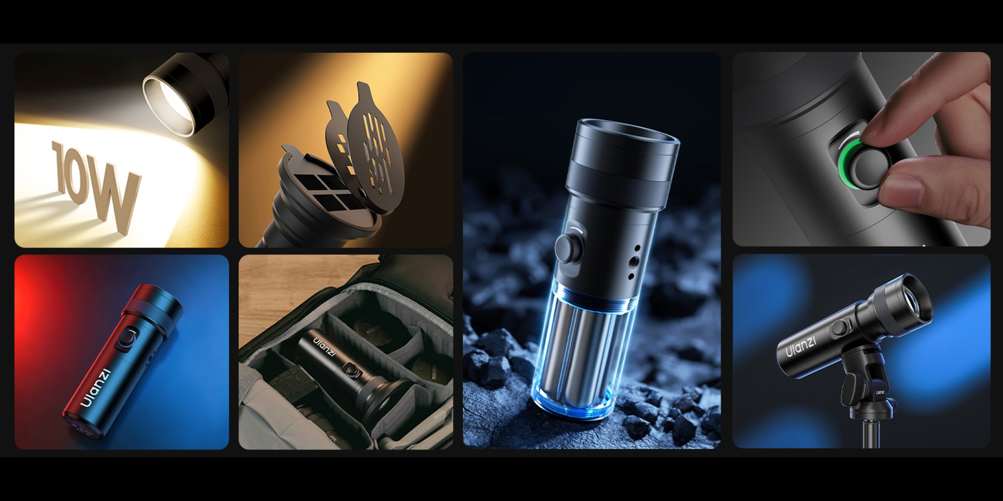 Lampa LED Ulanzi LM01 - RGB, WB (5600 K) prezentacja najważniejszych funkcji