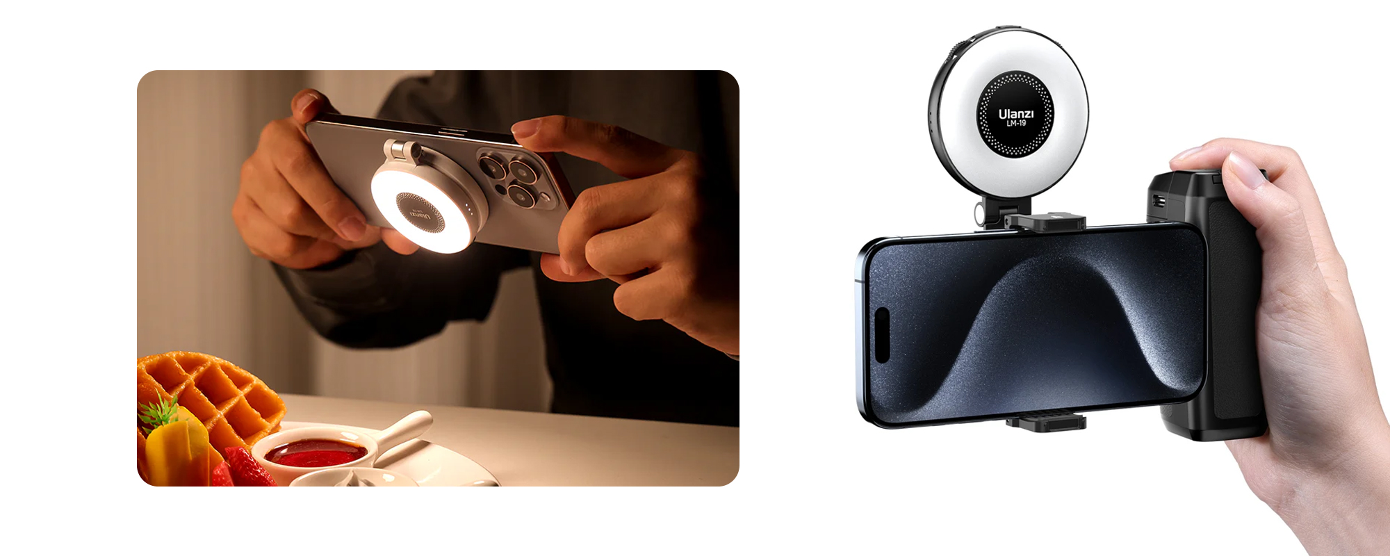 Lampa LED Ulanzi LM19 Magsafe - WB (2500 K - 8500 K), czarna