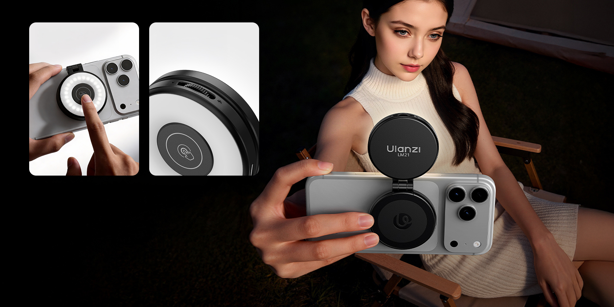 Lampa LED Ulanzi LM21 - WB (2500 K - 8000 K) - czarna