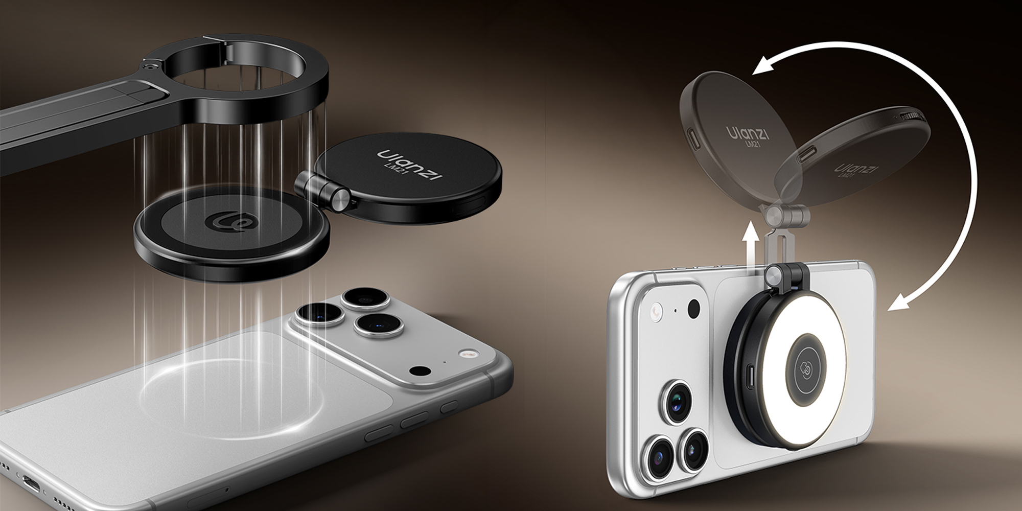 Lampa LED Ulanzi LM21 - WB (2500 K - 8000 K) - czarna