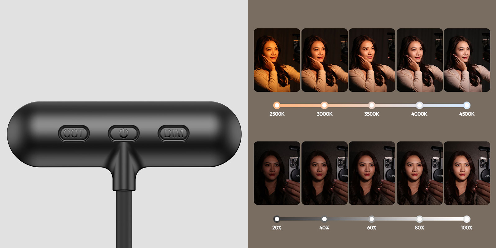 Lampa LED Ulanzi M10 - WB (2500 K - 4500 K)