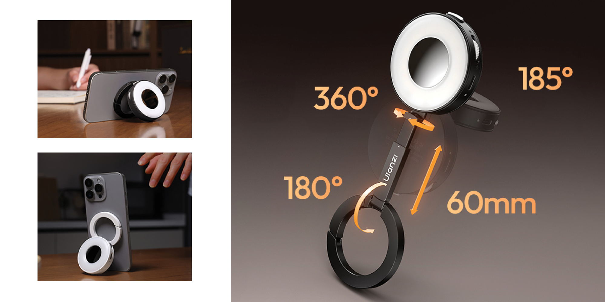 Lampa LED Ulanzi ML05 Magsafe - WB (2500 K - 9000 K), biała