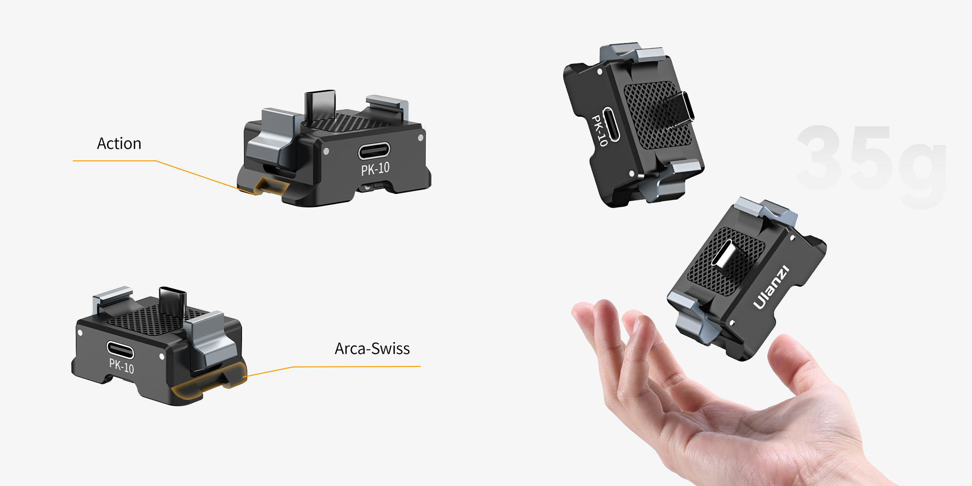 width=100% Podstawka Ulanzi PK-10 do DJI Osmo Pocket 3