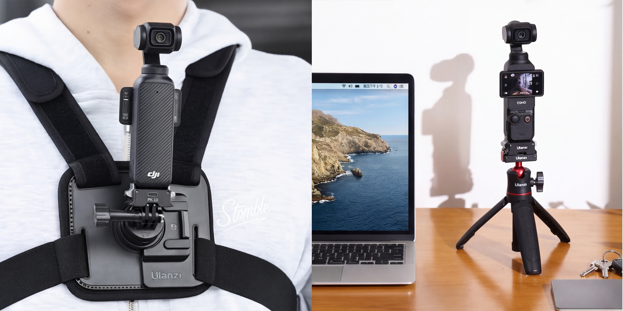width=100% Podstawka Ulanzi PK-10 do DJI Osmo Pocket 3