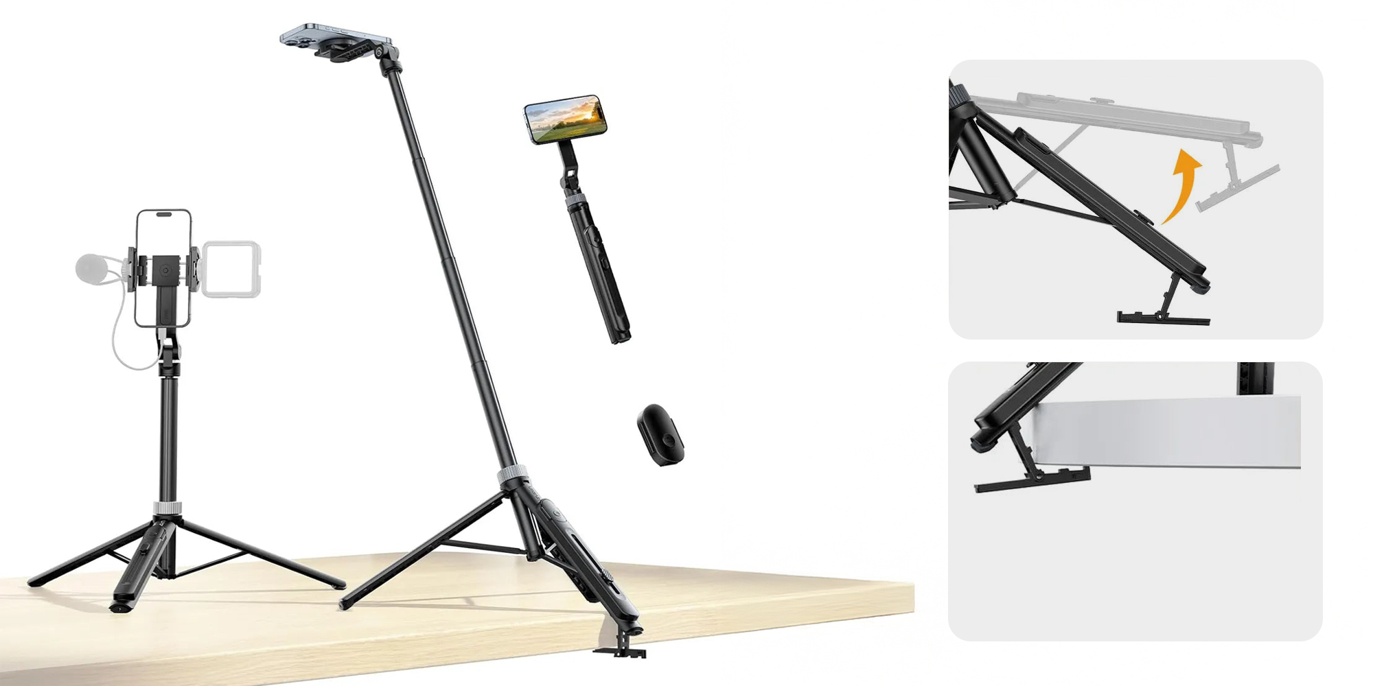 width=100% Selfie stick Ulanzi TT88 - czarny