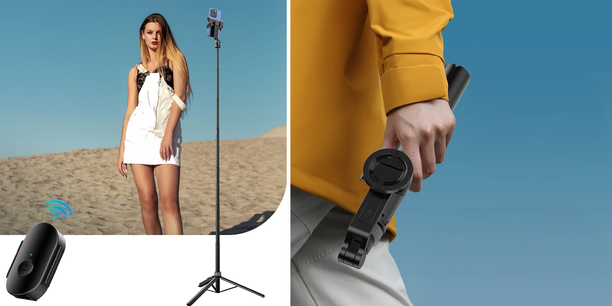 width=100% Selfie stick Ulanzi TT88 - czarny