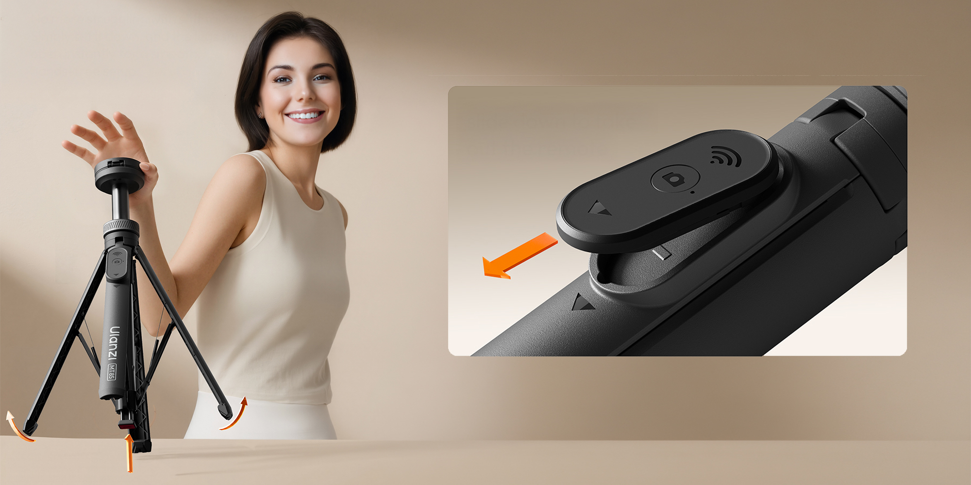 width=100% Statyw Ulanzi MT85 do smartfona - czarny