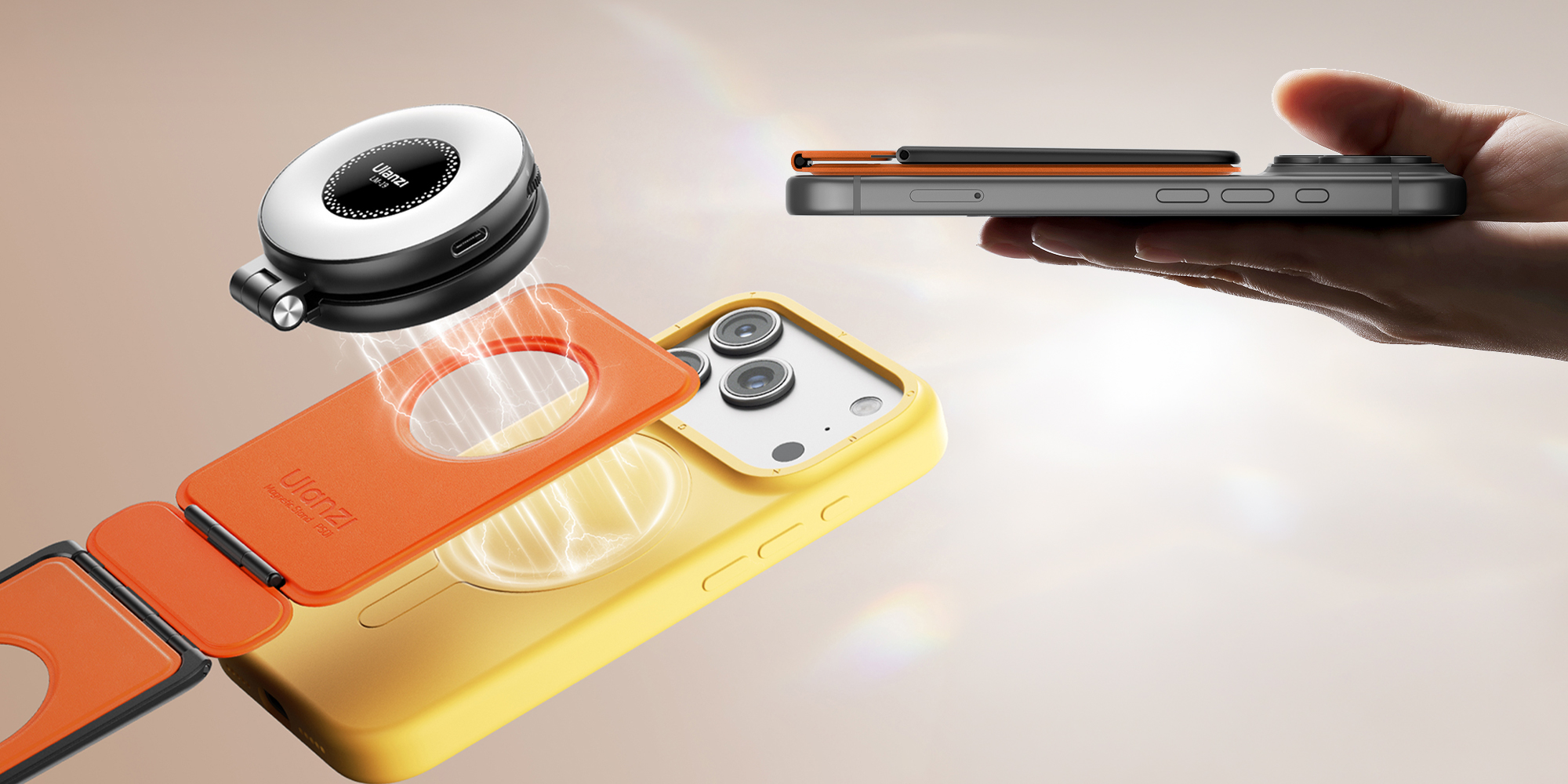 Statyw Ulanzi PS01 z uchwytem magnetycznym - pomarańczowy