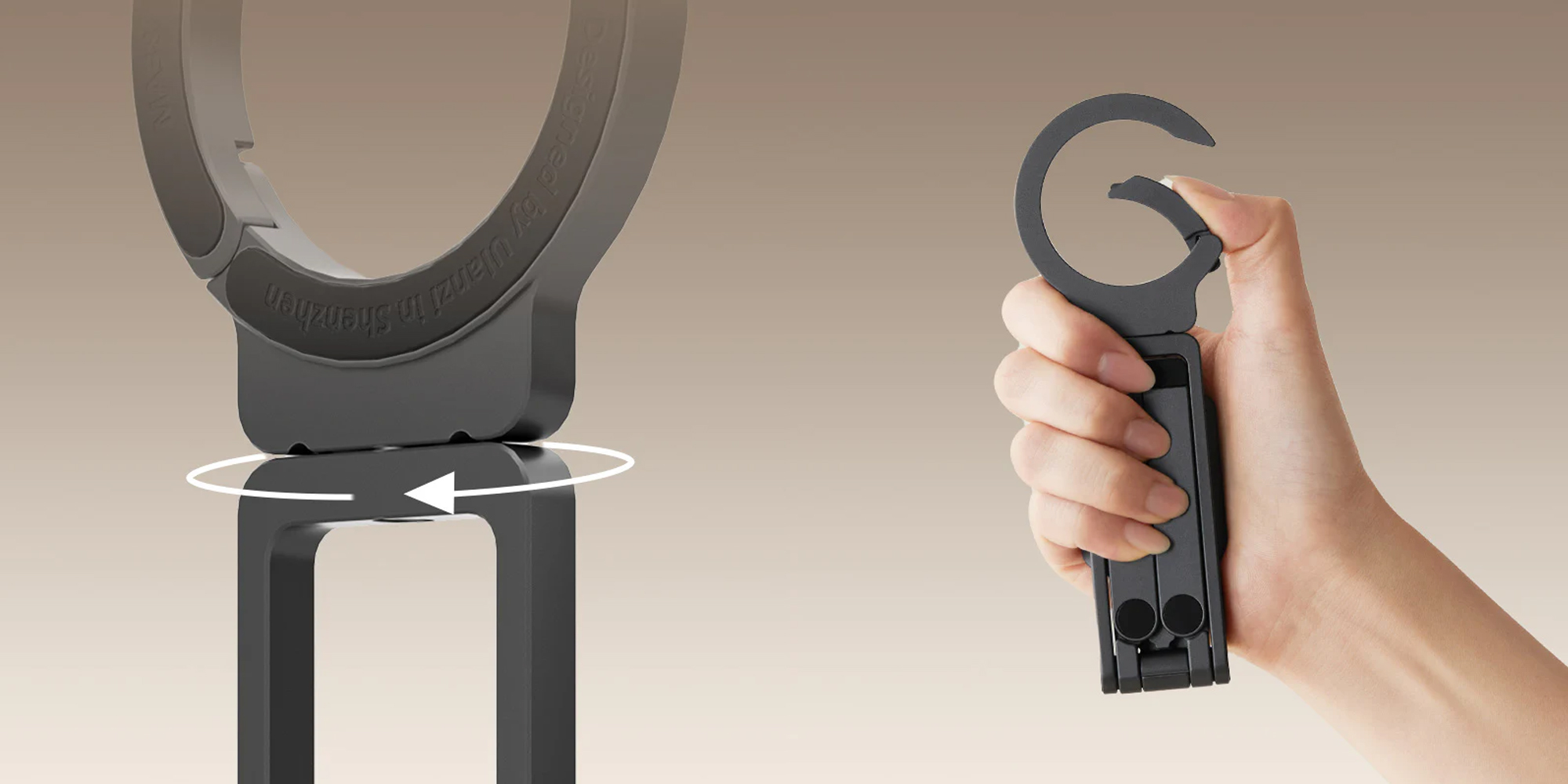 width=100% Uchwyt do smartfona Ulanzi MA38 prezentacja pierścienia MagSafe