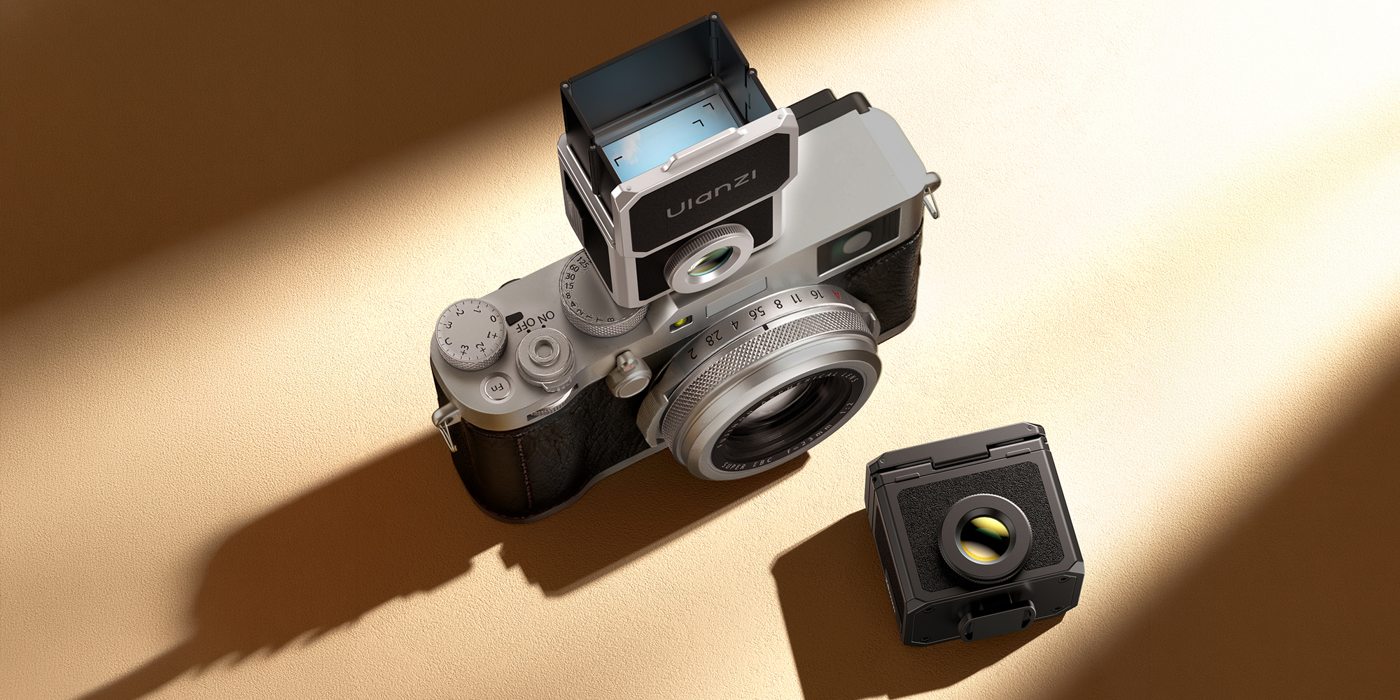 width=100% Wizjer Ulanzi VF01 - srebrny