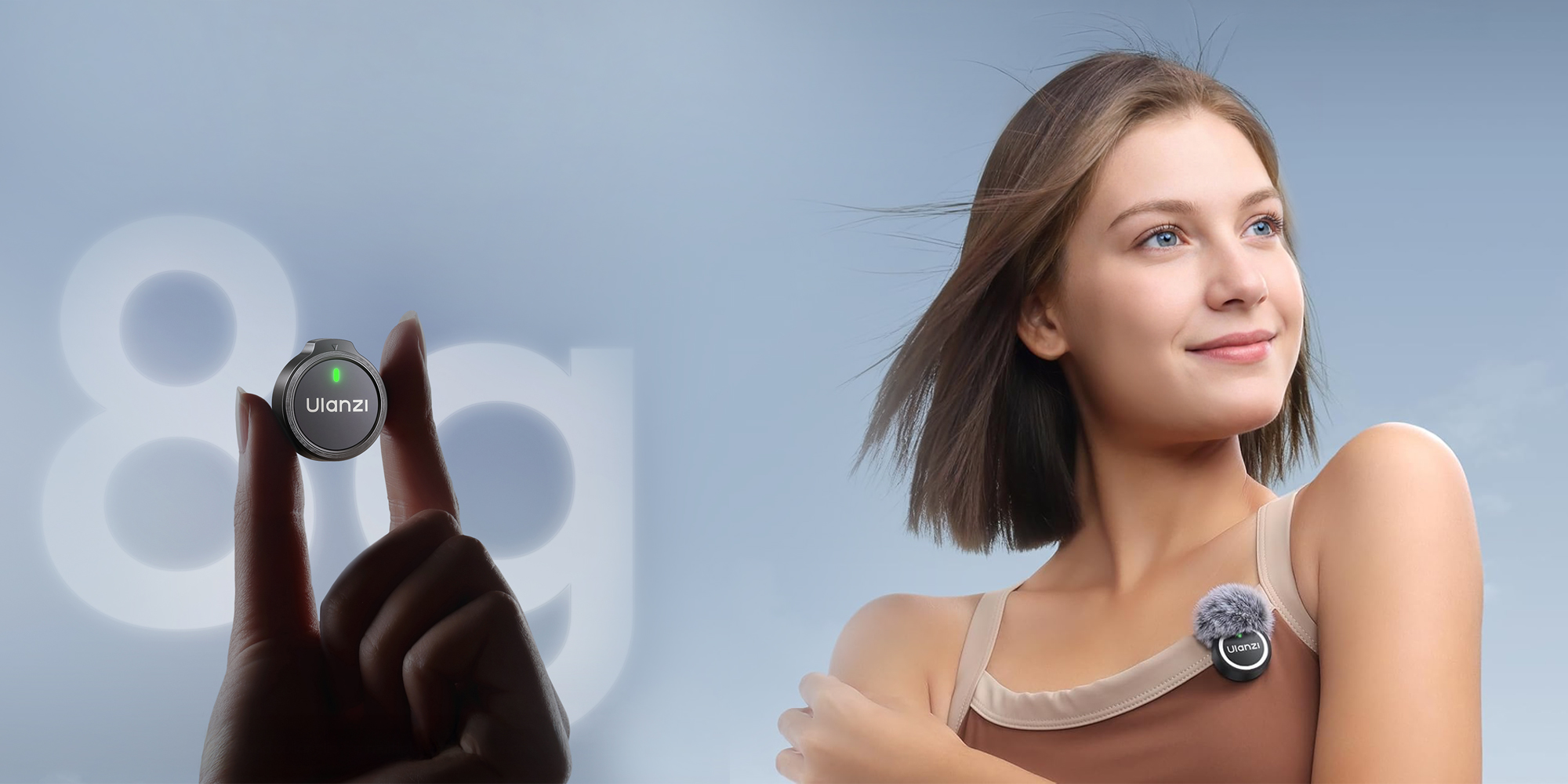 Zestaw do bezprzewodowej transmisji dźwięku Ulanzi A21 - czarno-biały