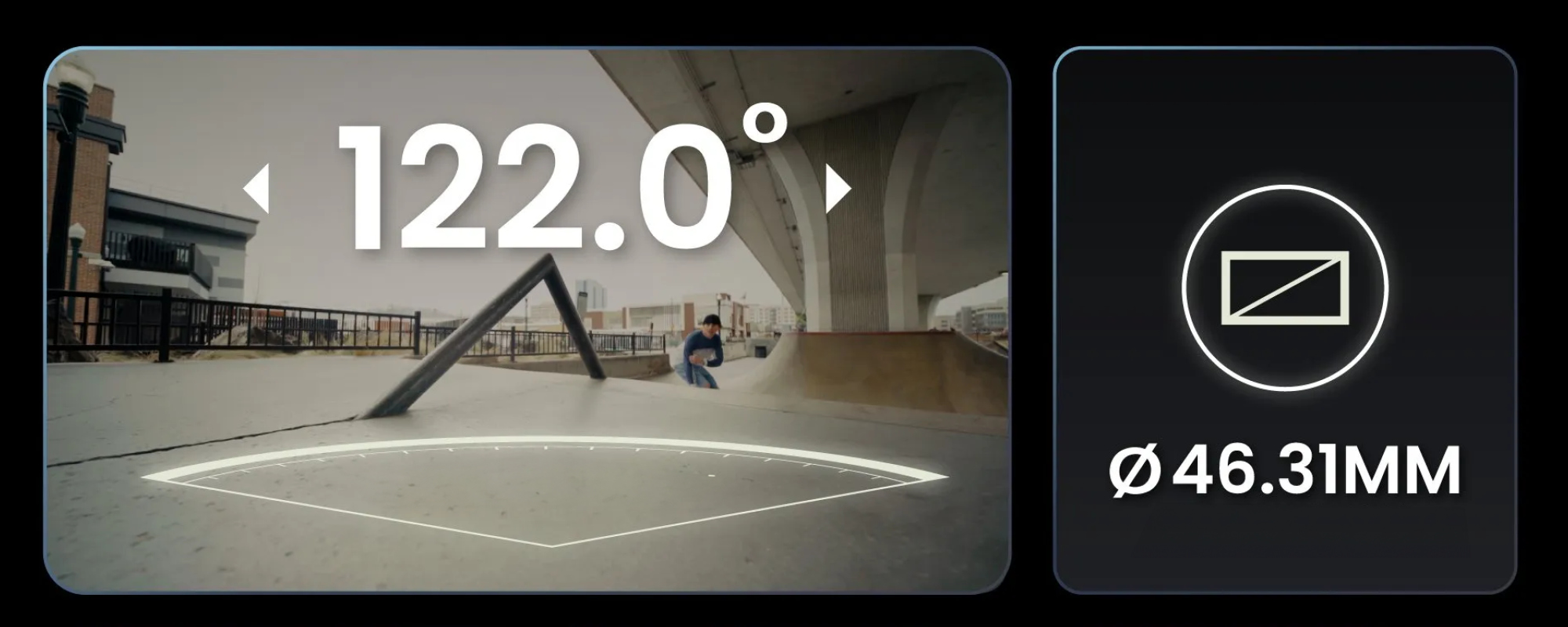 width=100% Obiektyw Laowa VV 12mm T2,9 Lite Zero-D Cine - Arri PL - zdjęcie na skateparku i informacje o kącie widzenia