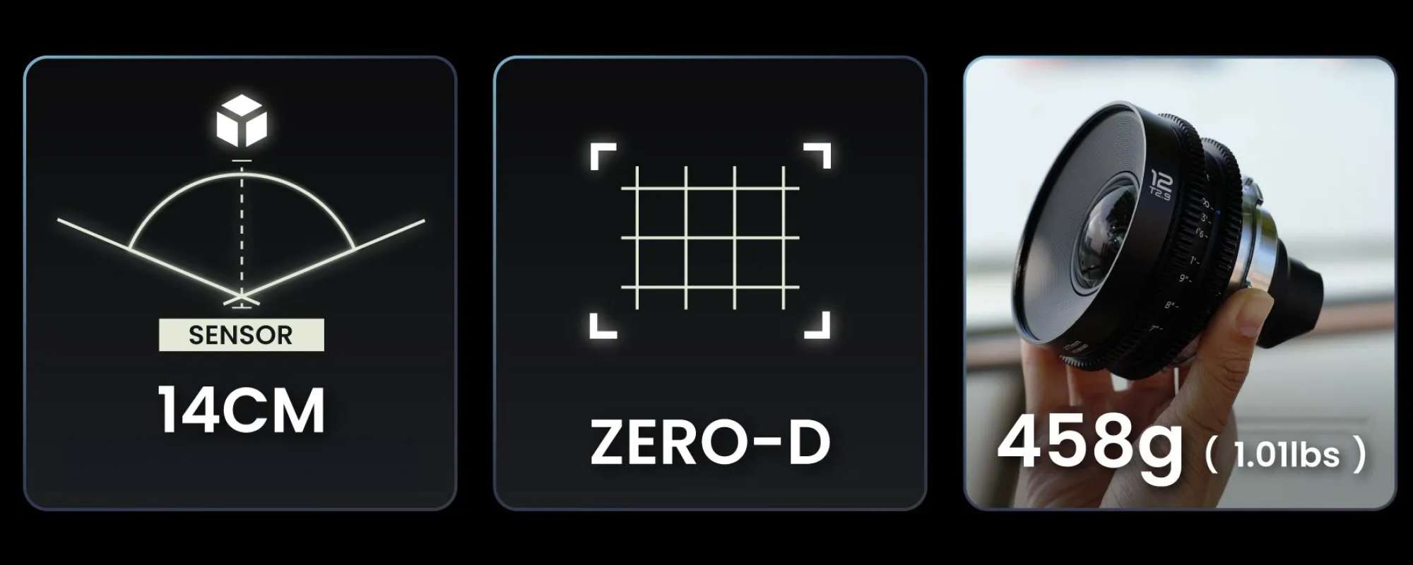 width=100% Obiektyw Laowa VV 12mm T2,9 Lite Zero-D Cine - Arri PL - podstawowa specyfikacja