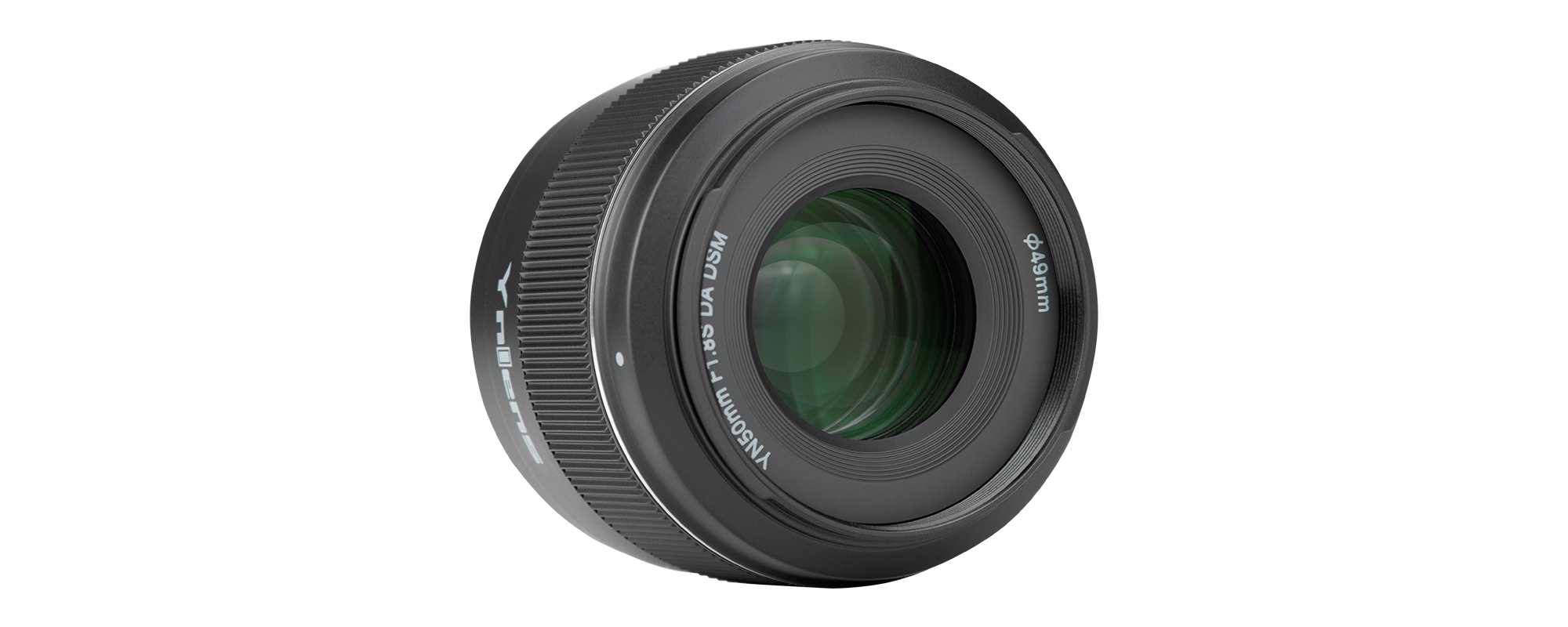 Obiektyw Yongnuo YN 50 mm f/1,8 do Sony E widok na przednią soczewkę