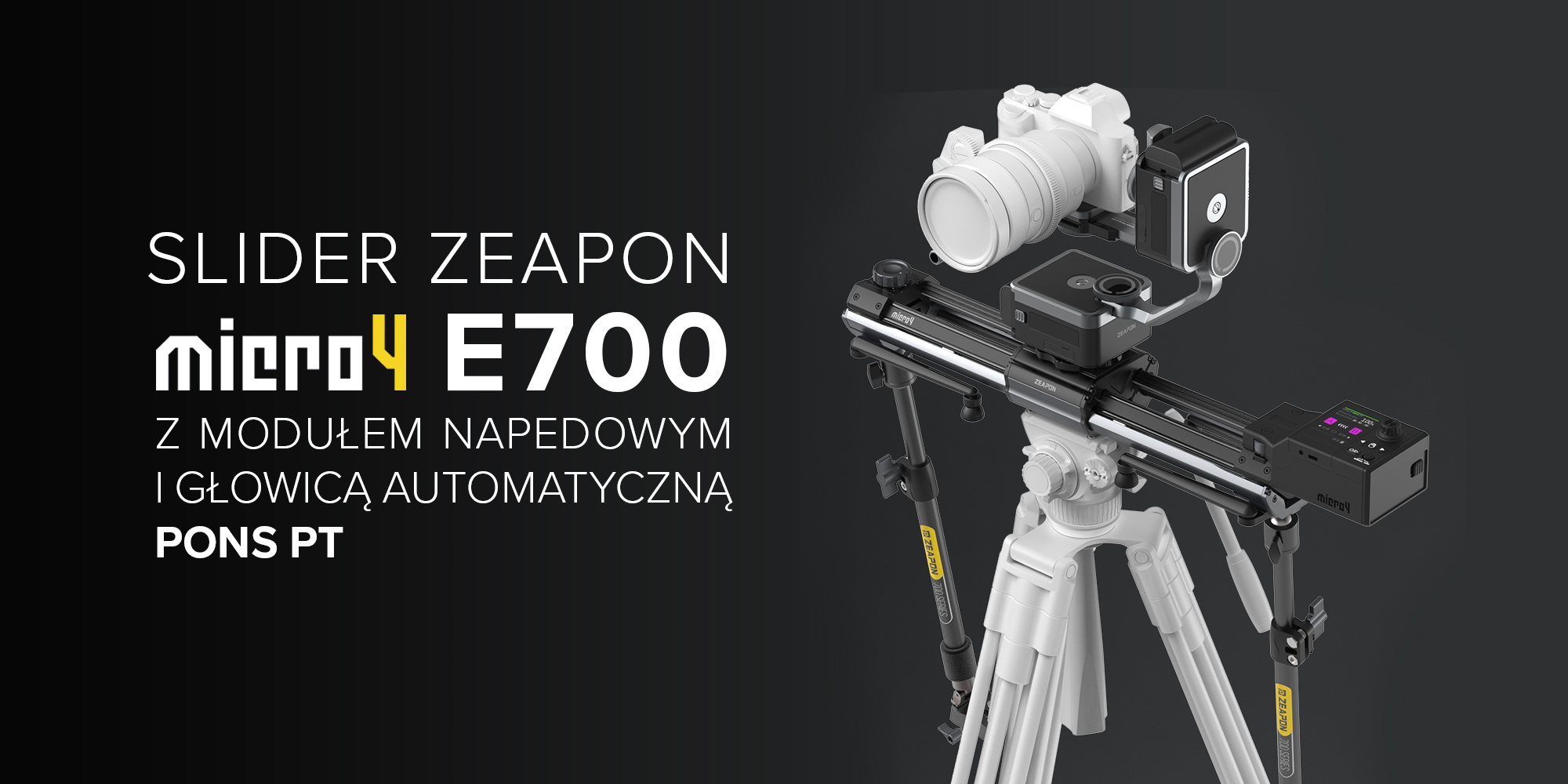 Slider Zeapon Micro 4 E700 z modułem napędowym i głowicą automatyczną Pons PT