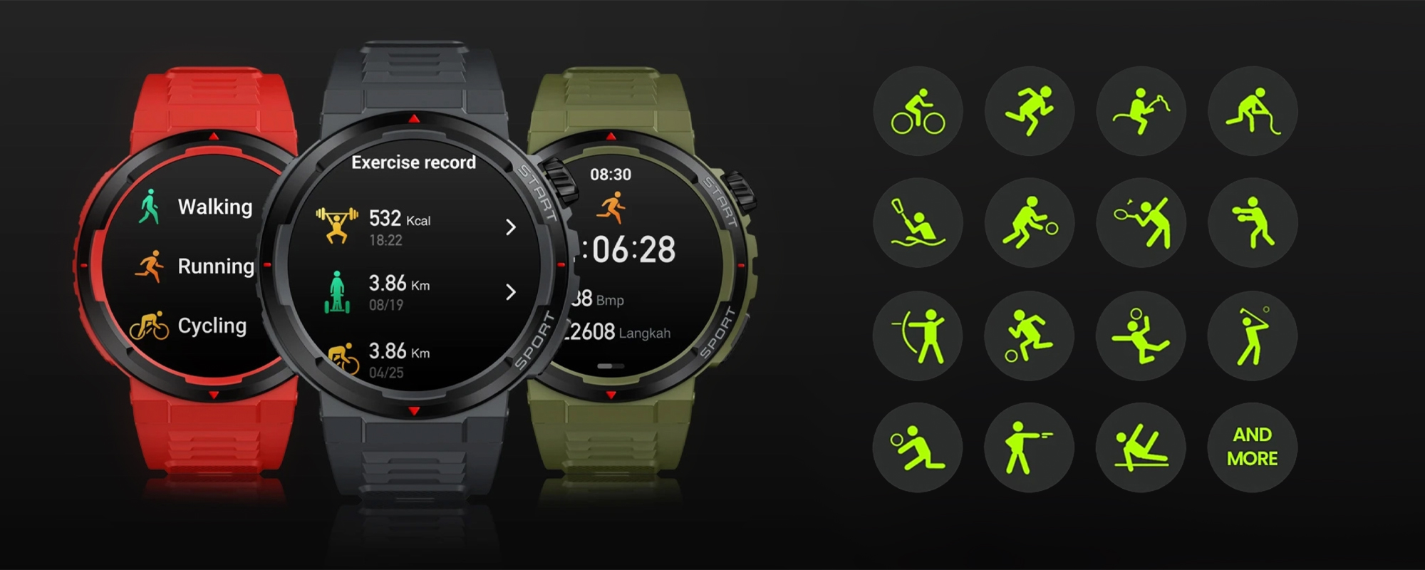 Smartwatch Zeblaze Ares 3 Plus - czerwony