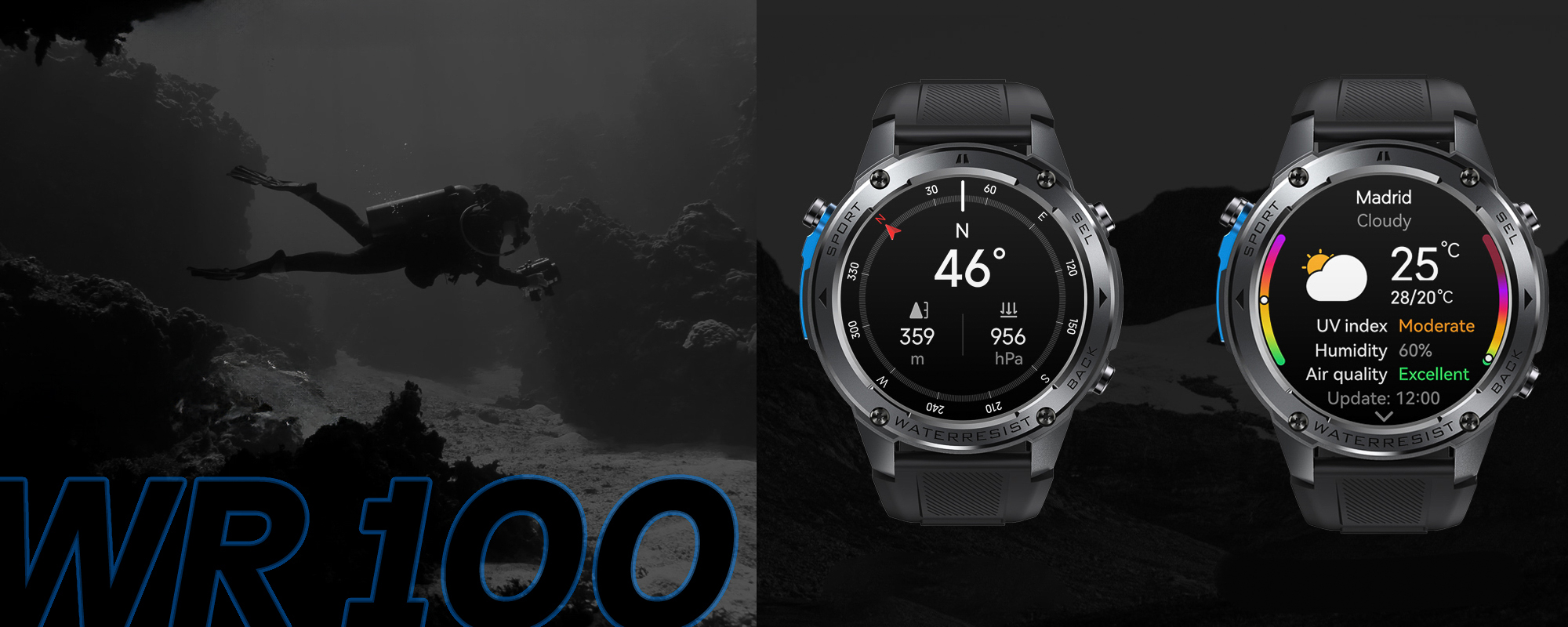 Smartwatch Zeblaze Stratos 2 Ultra - czarny